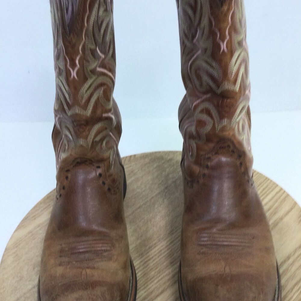 Ariat Womens Heritage Boots Leather Western Stitch Mid Calf Brown Size 7B - Picture 7 of 14